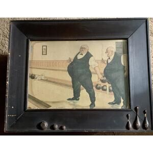 Antique Bowling Framed Litho Art By Bernhardt Wall 1905 Entitled A Poodle